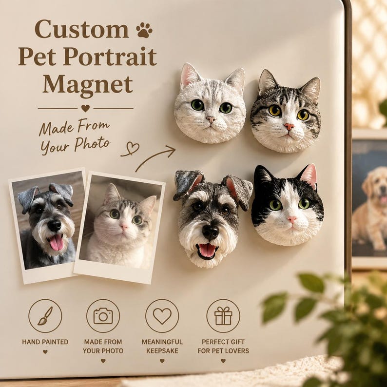 il_794xN.8440837013_9qva.jpg Hand-Painted Pet Portrait Magnet - Image 1